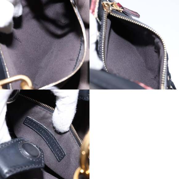 FENDI Hand Bag Leather Black Gold - Picture 13 of 14
